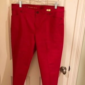 Talbots signature slim ankle red pants